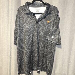 Champion Men's Charcoal Texas Longhorns Hawaiian Polo